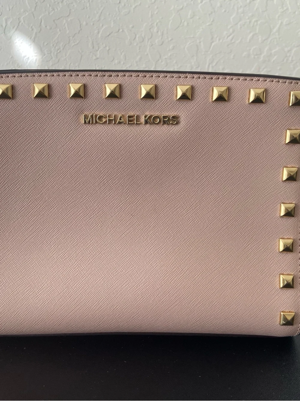 NWOT Michael Kors Selma Studded Medium Crossbody Bag - Blush Pink